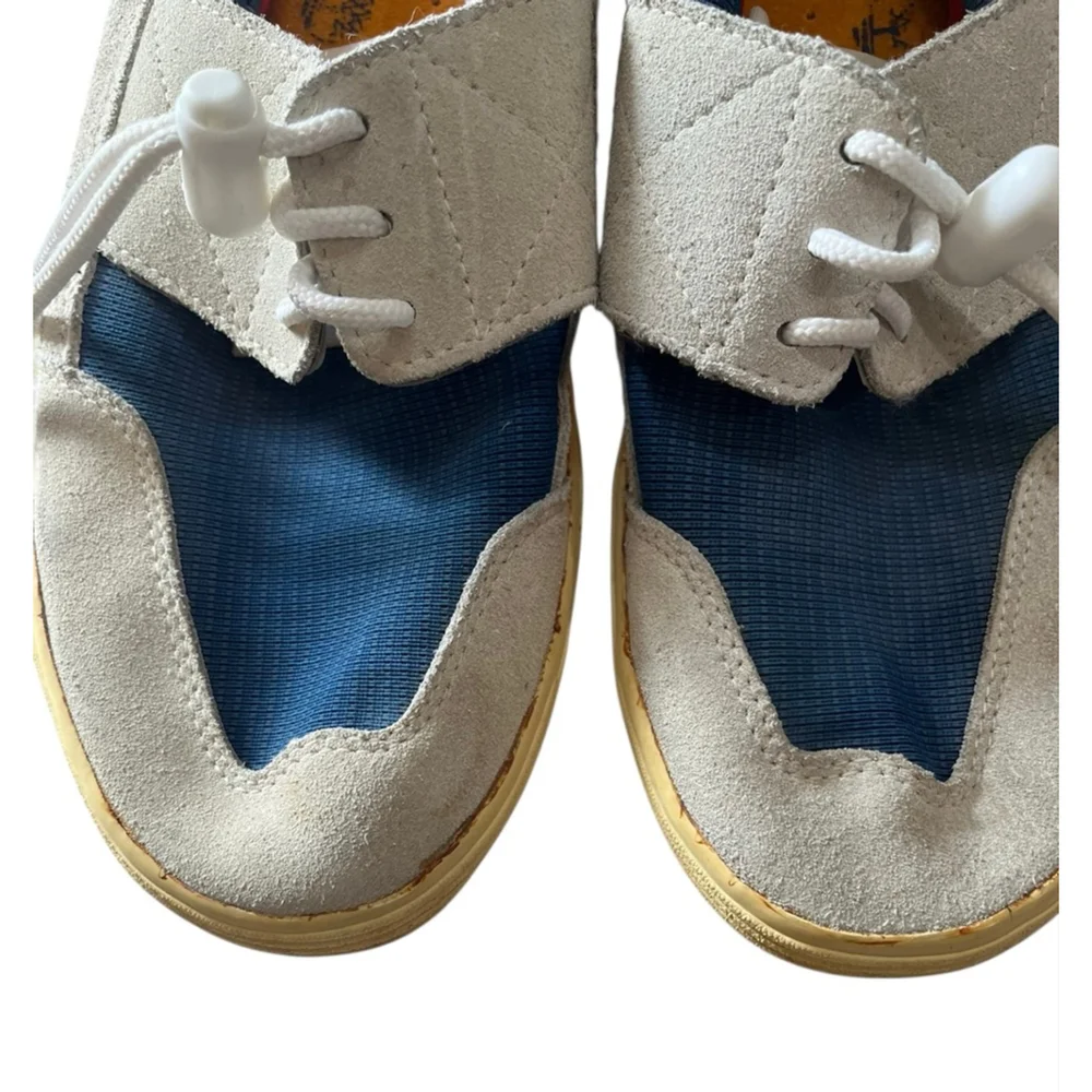 Timberland Suede Casual Loafers Shoes Size 9M RARE Red Blue Tan Men's Boating